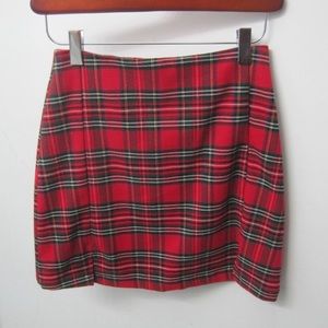 Brandy Melville Plaid Red Skirt